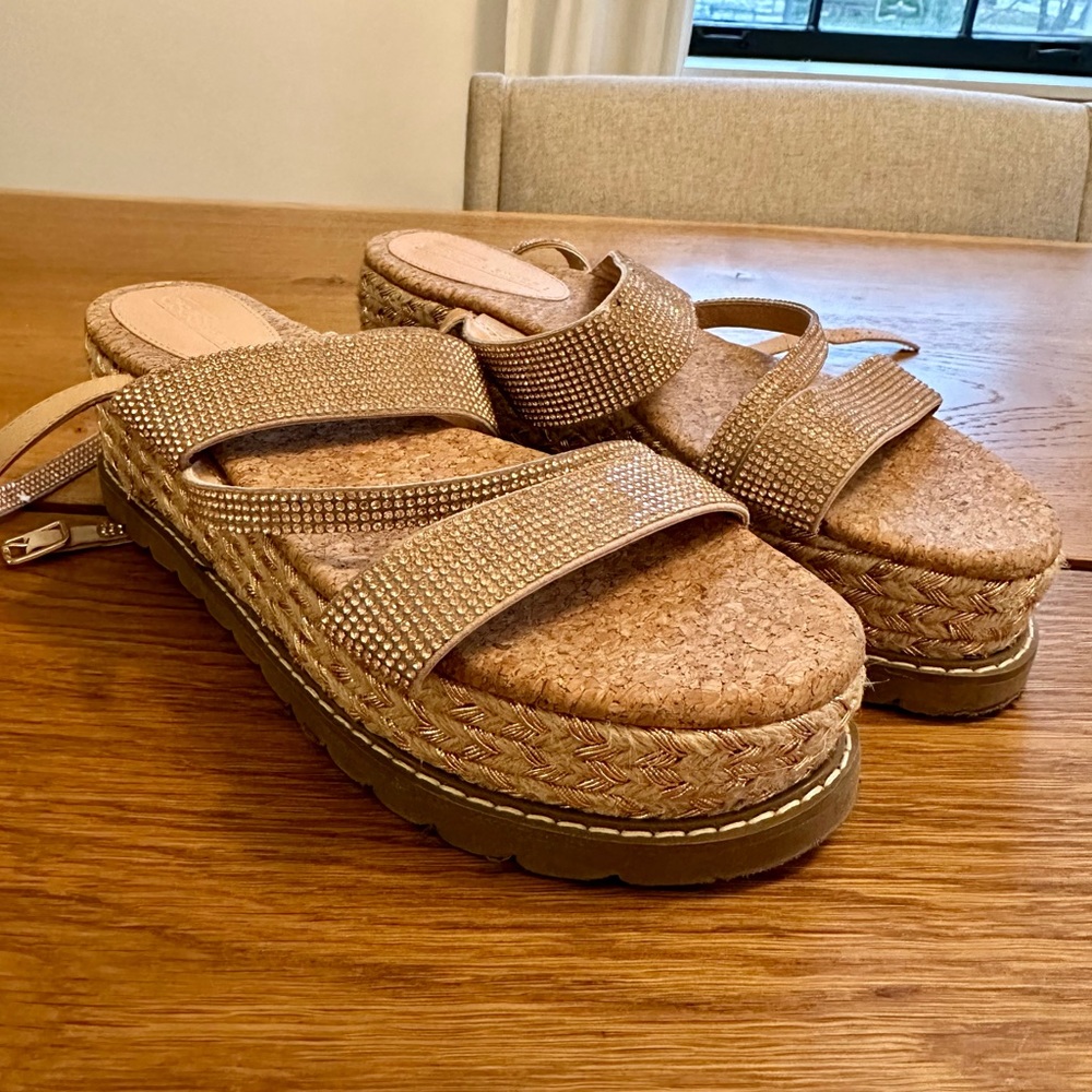 ASOS Rose Gold Espadrille Platform Sandals
